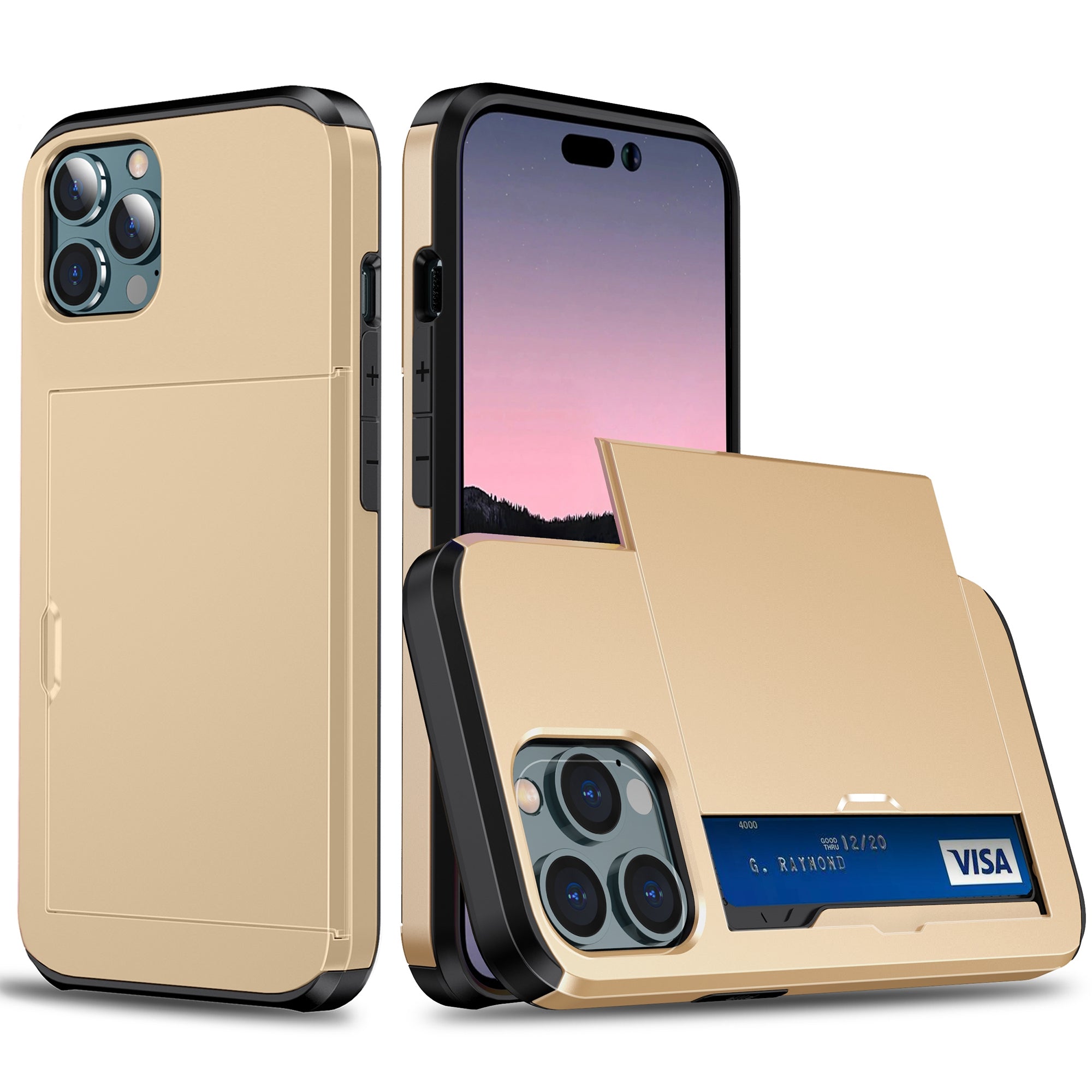 Slide Card Holder Phone Cover pro iPhone 15 Pro TPU PC Dvouvrstvé ochranné pouzdro na telefon Slide Card Holder Phone Cover pro iPhone 15 Pro TPU PC Dvouvrstvé ochranné pouzdro na telefon